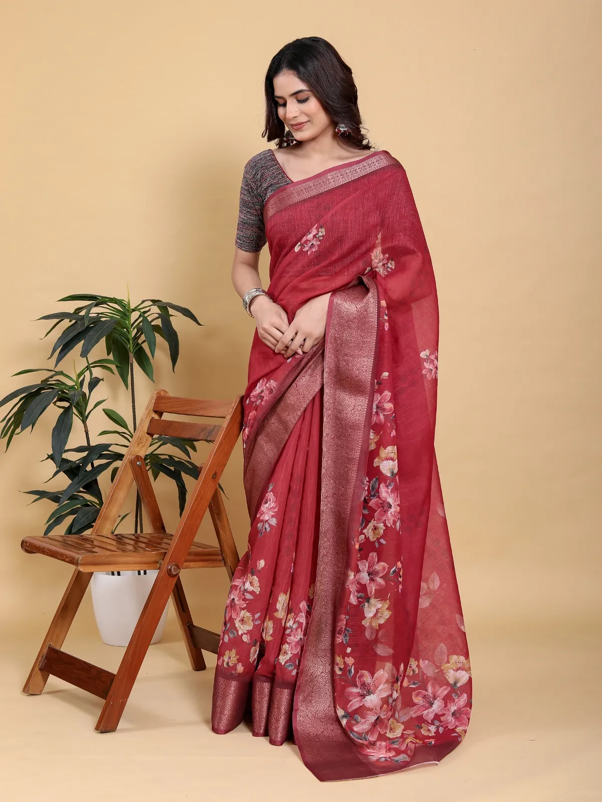 Buy Reach floral digital print saree in Kolkata | Reseller Bazzar